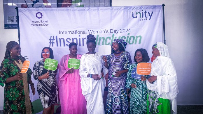 Some female staffs of Unity Bank Plc during the 2024 IWD event